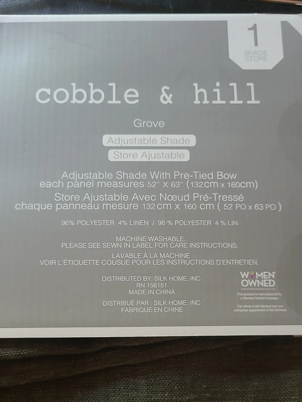 Cobble & Hill Adjustable Shade with Tie